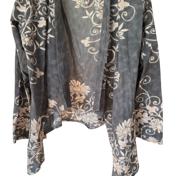 Take Two Clothing Co. Boho Open Front Cardigan Duster Floral Burnout Hippie M - Picture 6 of 9